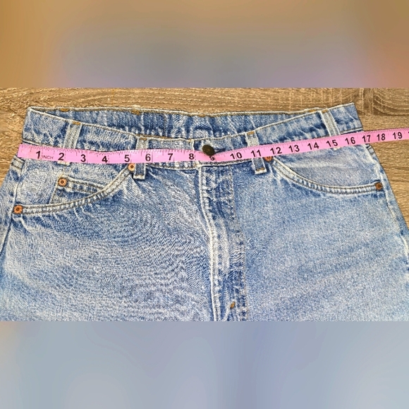 Vintage Orange Tab Levi's Cutoff Denim Shorts Jean Shorts Jorts 100% Cotton 34 - Picture 7 of 8